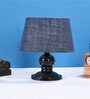 Blue Shade Table Lamp With Metal Base