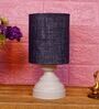 Blue Shade Table Lamp With Metal Base