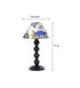 White & Blue Shade Table Lamp With Metal Base