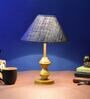 Blue Shade Table Lamp With Metal Base