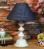Blue Shade Table Lamp With Metal Base