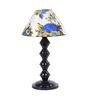White & Blue Shade Table Lamp With Metal Base