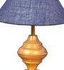 Blue Shade Table Lamp With Metal Base