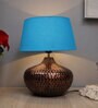Blue Shade Table Lamp With Metal Base