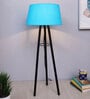 Blue Shade Table Lamp With Metal Base
