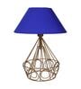 Blue Shade Table Lamp With Metal Base