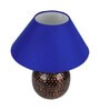 Blue Shade Table Lamp With Metal Base
