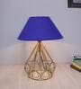 Blue Shade Table Lamp With Metal Base