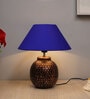 Blue Shade Table Lamp With Metal Base
