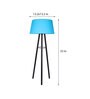 Blue Shade Table Lamp With Metal Base