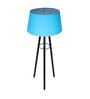 Blue Shade Table Lamp With Metal Base