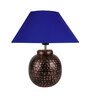 Blue Shade Table Lamp With Metal Base