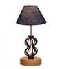 Blue Shade Table Lamp With Shade Table Lamp With Wood & Iron Base