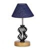 Blue Shade Table Lamp With Shade Table Lamp With Wood & Iron Base