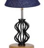 Blue Shade Table Lamp With Shade Table Lamp With Wood & Iron Base