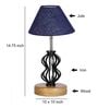 Blue Shade Table Lamp With Shade Table Lamp With Wood & Iron Base