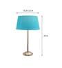 Blue Shade Table Lamp With Stainless Steel Base