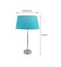 Blue Shade Table Lamp With Stainless Steel Base
