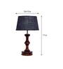 Tarter Blue Natural Fiber Shade Night Lamp With Wood Base