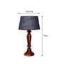 Agueda Blue Natural Fiber Shade Night Lamp With Wood Base