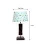 Vrikshya Blue Fabric Shade Night Lamp With Wood Base