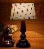 Mackay Blue Fabric Shade Night Lamp With Wood Base