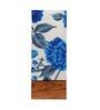 Margie Blue & White Fabric Shade Table Lamp With Wood Base