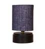Blue Shade Table Lamp With Wood Base