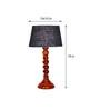 Chelsfield Blue Natural Fiber Shade Night Lamp With Wood Base