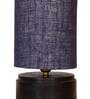 Blue Shade Table Lamp With Wood Base