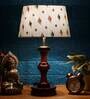 Arnie Blue Fabric Shade Night Lamp With Wood Base