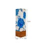 Dark Blue & White Fabric Shade Table Lamp With Wood Base