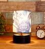 Havana Blue Fabric Shade Night Lamp With Wood Base