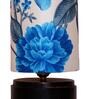 Havana Blue Fabric Shade Night Lamp With Wood Base