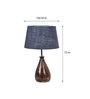 Lucea Blue Natural Fiber Shade Night Lamp With Wood Base