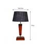 Naeva Blue Natural Fiber Shade Night Lamp With Wood Base