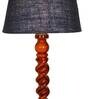 Chelsfield Blue Natural Fiber Shade Night Lamp With Wood Base