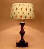 Arnie Blue Fabric Shade Night Lamp With Wood Base