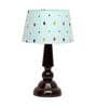 Mackay Blue Fabric Shade Night Lamp With Wood Base