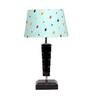 Galaxy Blue Fabric Shade Night Lamp With Wood Base