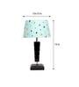 Galaxy Blue Fabric Shade Night Lamp With Wood Base