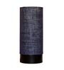 Louise Blue Natural Fiber Shade Table Lamp With Wood Base