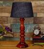 Madison Blue Natural Fiber Shade Night Lamp With Wood Base