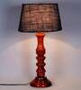 Madison Blue Natural Fiber Shade Night Lamp With Wood Base