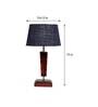 Damsel Blue Natural Fiber Shade Night Lamp With Wood Base