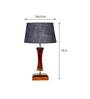 Hudson Blue Natural Fiber Shade Night Lamp With Wood Base