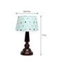 Mackay Blue Fabric Shade Night Lamp With Wood Base