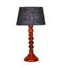 Chelsfield Blue Natural Fiber Shade Night Lamp With Wood Base