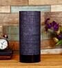 Louise Blue Natural Fiber Shade Table Lamp With Wood Base