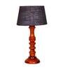 Madison Blue Natural Fiber Shade Night Lamp With Wood Base